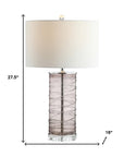 Set of Two 28" Mauve Table Lamps With Drum Shades