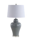 Set of Two 27" Clear Novelty Bedside Lamps With Empire Shades
