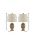Set of Two 21" Light Brown Urn Table Lamps With Empire Shades