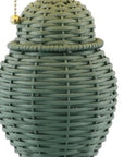 Set of Two 21" Green Urn Bedside Lamps With Empire Shades