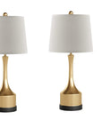 Set of Two 26" Black Table Lamps With Empire Shades