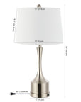 Set of Two 26" Nickel Novelty Table Lamps With Empire Shades