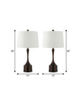 Set of Two 26" Antiqued Bronze Novelty USB Table Lamps With Empire Shades