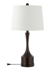 Set of Two 26" Antiqued Bronze Novelty USB Table Lamps With Empire Shades