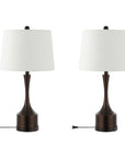 Set of Two 26" Antiqued Bronze Novelty USB Table Lamps With Empire Shades