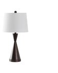 Set of Two 26" Antiqued Bronze Novelty Table Lamps With Empire Shades