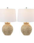 Set of Two 23" Clear Round Table Lamps With Empire Shades