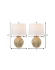 Set of Two 23" Clear Round Table Lamps With Empire Shades