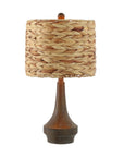 Set of Two 21" Dark Brown Gourd Bedside Lamps With Drum Shades