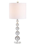 Set of Two 27" Clear Table Lamps With Drum Shades