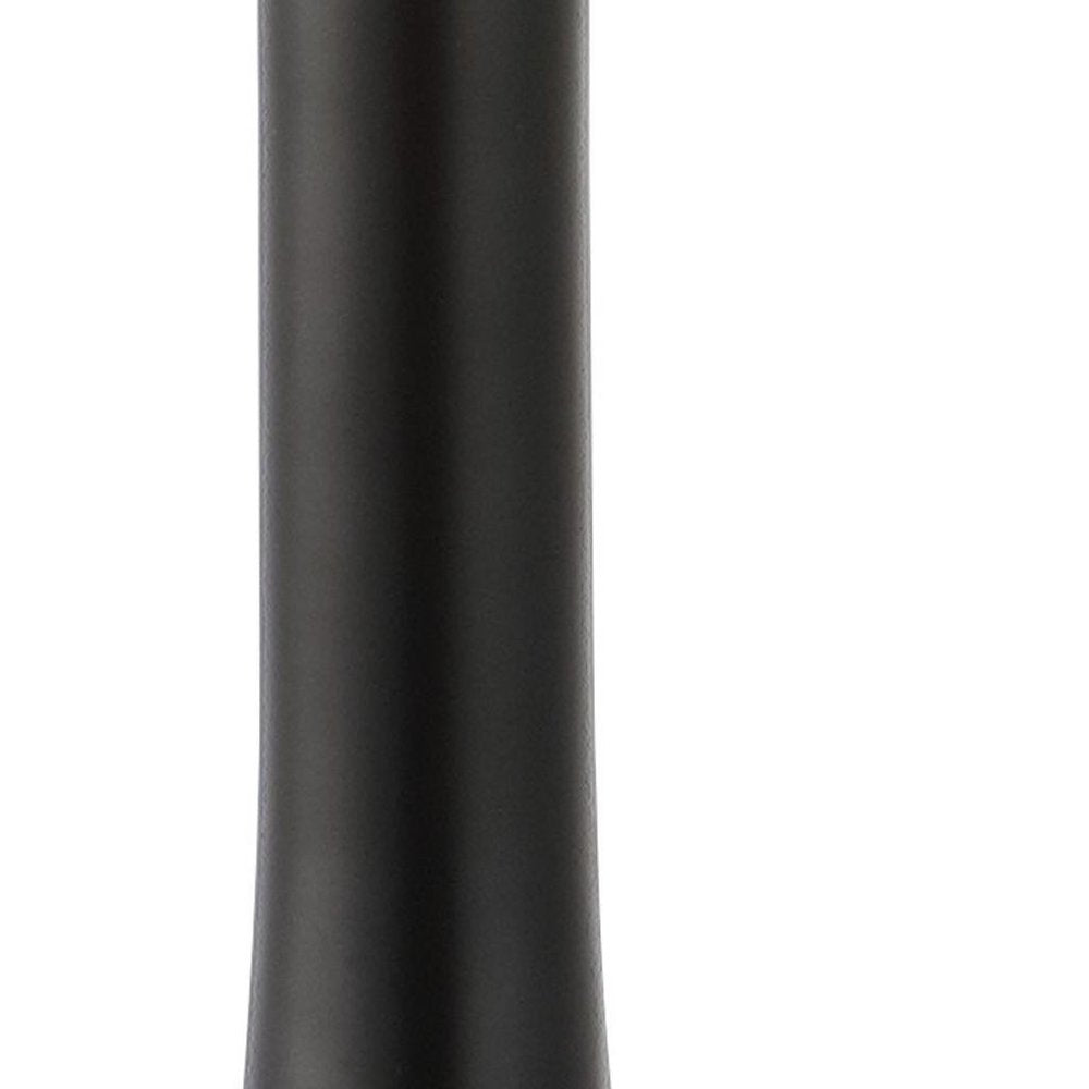 Set of Two 25" Black And Clear Gourd Table Lamps With Drum Shades