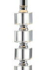 Set of Two 22" Clear And Silver Bedside Lamps With Drum Shades