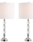 Set of Two 26" Silver Table Lamps With Drum Shades