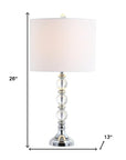 Set of Two 26" Silver Table Lamps With Drum Shades