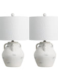 Set of Two 21" Clear Novelty Table Lamps With Drum Shades