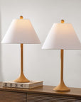 Set of Two 25" Brown Table Lamps With Empire Shades