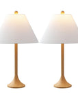 Set of Two 25" Brown Table Lamps With Empire Shades