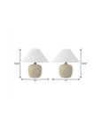 Set of Two 18" Clear Novelty Table Lamps With Empire Shades