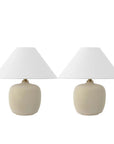 Set of Two 18" Clear Novelty Table Lamps With Empire Shades
