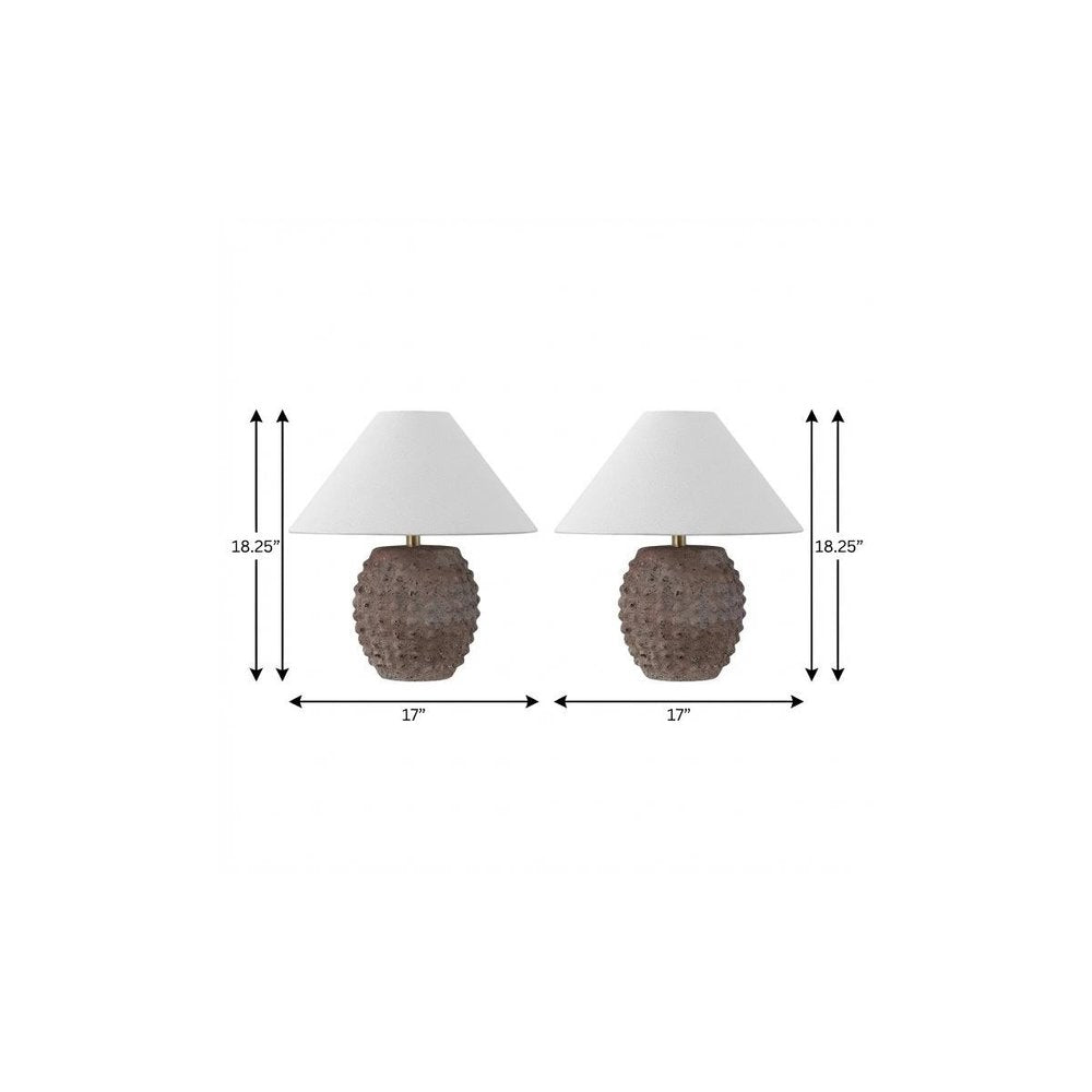 Set of Two 18" Clear Novelty Table Lamps With Empire Shades