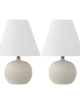 Set of Two 18" Clear Novelty Table Lamps With Cone Shades