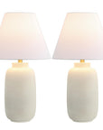 Set of Two 25" Cream Table Lamps With Cone Shades