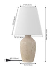Set of Two 19" Cream Urn Bedside Lamps With Empire Shades