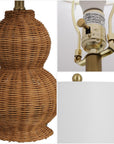 Set of Two 23" Clear Gourd Table Lamps With Empire Shades