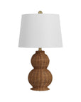 Set of Two 23" Clear Gourd Table Lamps With Empire Shades