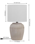 Set of Two 17" Clear Gourd Table Lamps With Drum Shades