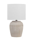 Set of Two 17" Clear Gourd Table Lamps With Drum Shades