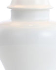 Set of Two 22" White And Gold Urn Bedside Lamps With Drum Shades