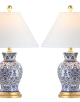 Set of Two 21" Gold Novelty Table Lamps With Empire Shades
