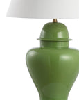 33" Green And Gold Urn Table Lamp With Empire Shade