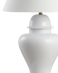 33" White And Gold Urn Table Lamp With Empire Shade