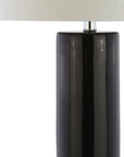 32" Silver Table Lamp With Drum Shade