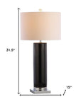32" Silver Table Lamp With Drum Shade