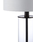 Set of Two 21" Antiqued Bronze USB Table Lamps With Drum Shades