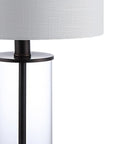 Set of Two 21" Antiqued Bronze USB Table Lamps With Drum Shades