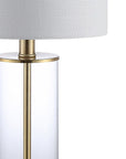 Set of Two 21" Gold USB Table Lamps With Drum Shades