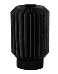 9" Black Geometric Bedside Lamp With Cylinder Shade