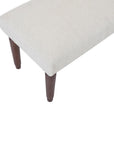 47" Cream and Brown Boucle and Solid Wood Upholstered Bench