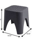 15" Plastic Outdoor Footstool Ottoman