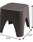 15" Plastic Outdoor Footstool Ottoman
