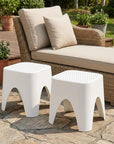 15" Plastic Outdoor Footstool Ottoman