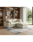 79" White and Black Linen Blend Modular Loveseat With Storage