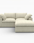 79" White and Black Linen Blend Modular Loveseat With Storage