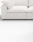 White Linen Blend Modular L Shaped Five Piece Corner Sectional