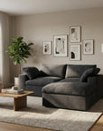 79" White and Black Linen Blend Modular Loveseat With Storage