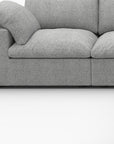 White Linen Blend Modular L Shaped Five Piece Corner Sectional